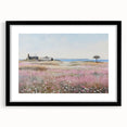 Vintage Landscape Art - Coastal Cottage with Blooming Flowers