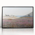 Vintage Landscape Art - Coastal Cottage with Blooming Flowers