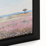Vintage Landscape Art - Coastal Cottage with Blooming Flowers