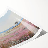 Vintage Landscape Art - Coastal Cottage with Blooming Flowers