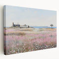 Vintage Landscape Art - Coastal Cottage with Blooming Flowers