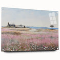 Vintage Landscape Art - Coastal Cottage with Blooming Flowers