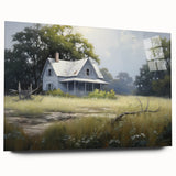 Vintage Landscape Art - Abandoned House in a Rural Meadow
