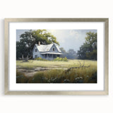 Vintage Landscape Art - Abandoned House in a Rural Meadow
