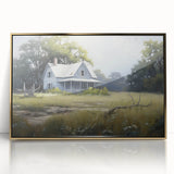 Vintage Landscape Art - Abandoned House in a Rural Meadow