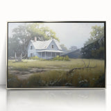 Vintage Landscape Art - Abandoned House in a Rural Meadow