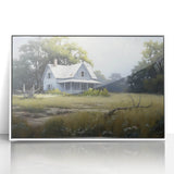 Vintage Landscape Art - Abandoned House in a Rural Meadow