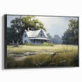 Vintage Landscape Art - Abandoned House in a Rural Meadow