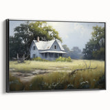 Vintage Landscape Art - Abandoned House in a Rural Meadow