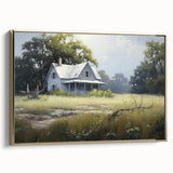 Vintage Landscape Art - Abandoned House in a Rural Meadow