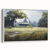 Vintage Landscape Art - Abandoned House in a Rural Meadow