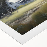 Vintage Landscape Art - Abandoned House in a Rural Meadow