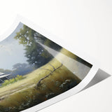 Vintage Landscape Art - Abandoned House in a Rural Meadow