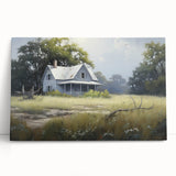 Vintage Landscape Art - Abandoned House in a Rural Meadow