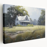 Vintage Landscape Art - Abandoned House in a Rural Meadow