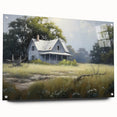 Vintage Landscape Art - Abandoned House in a Rural Meadow