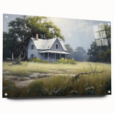 Vintage Landscape Art - Abandoned House in a Rural Meadow