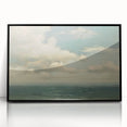 Vintage Landscape Art - Calm Ocean with Soft Clouds