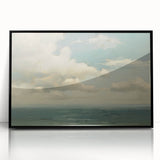 Vintage Landscape Art - Calm Ocean with Soft Clouds