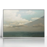 Vintage Landscape Art - Calm Ocean with Soft Clouds