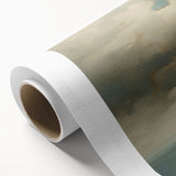 Vintage Landscape Art - Calm Ocean with Soft Clouds