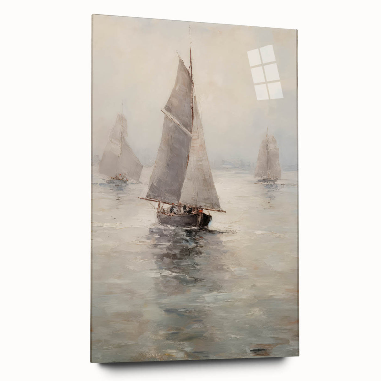 Vintage Landscape Art – Sailing Boats on Calm Waters – Antique Marine Wall Art