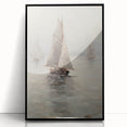 Vintage Landscape Art – Sailing Boats on Calm Waters – Antique Marine Wall Art