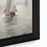 Vintage Landscape Art – Sailing Boats on Calm Waters – Antique Marine Wall Art