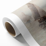 Vintage Landscape Art – Sailing Boats on Calm Waters – Antique Marine Wall Art