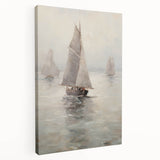 Vintage Landscape Art – Sailing Boats on Calm Waters – Antique Marine Wall Art