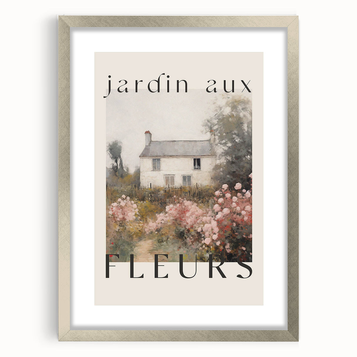 Vintage French Cottage Art – Classic Floral Landscape Print