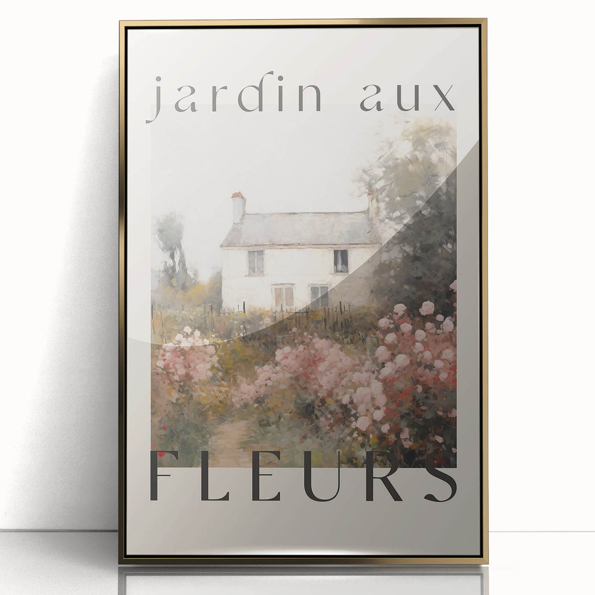Vintage French Cottage Art – Classic Floral Landscape Print