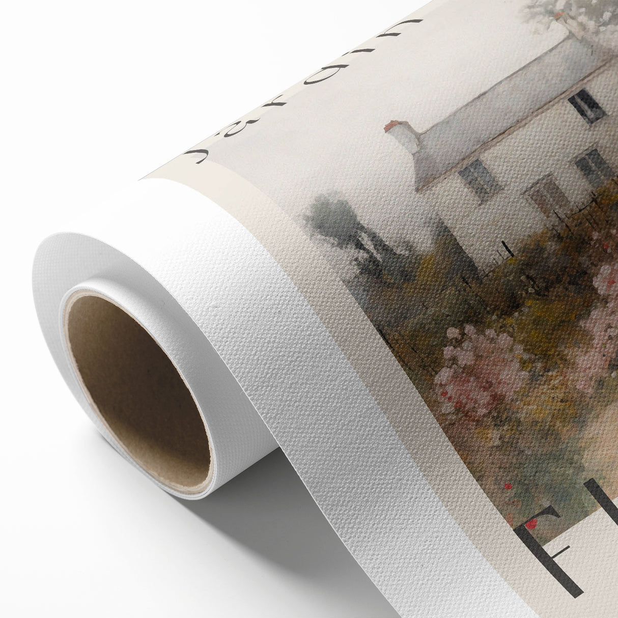 Vintage French Cottage Art – Classic Floral Landscape Print