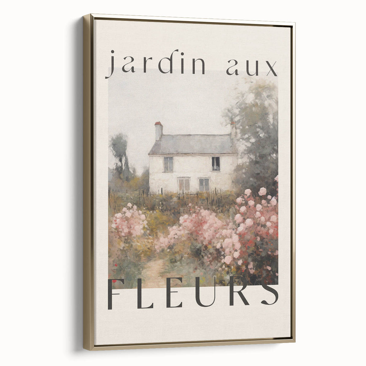 Vintage French Cottage Art – Classic Floral Landscape Print