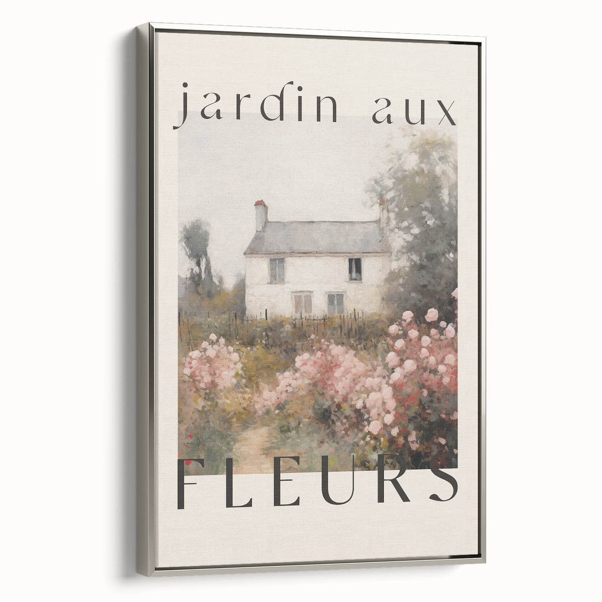 Vintage French Cottage Art – Classic Floral Landscape Print