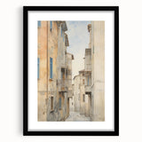 Vintage Landscape Art – Historic City Alley Print – Antique Urban Wall Art