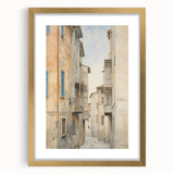 Vintage Landscape Art – Historic City Alley Print – Antique Urban Wall Art