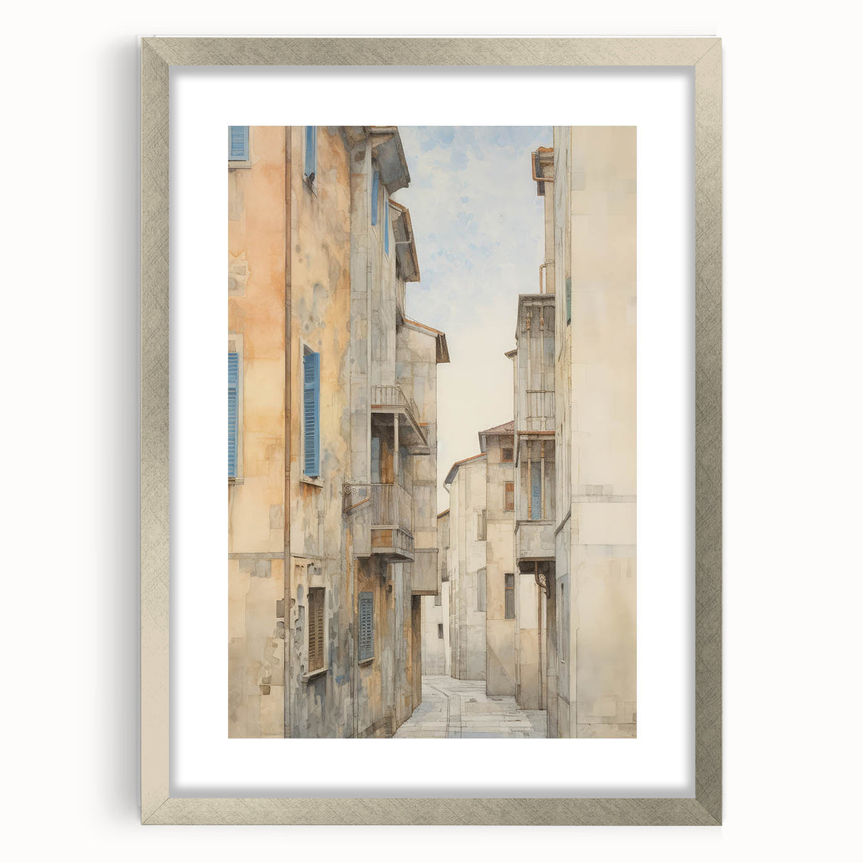 Vintage Landscape Art – Historic City Alley Print – Antique Urban Wall Art