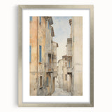 Vintage Landscape Art – Historic City Alley Print – Antique Urban Wall Art