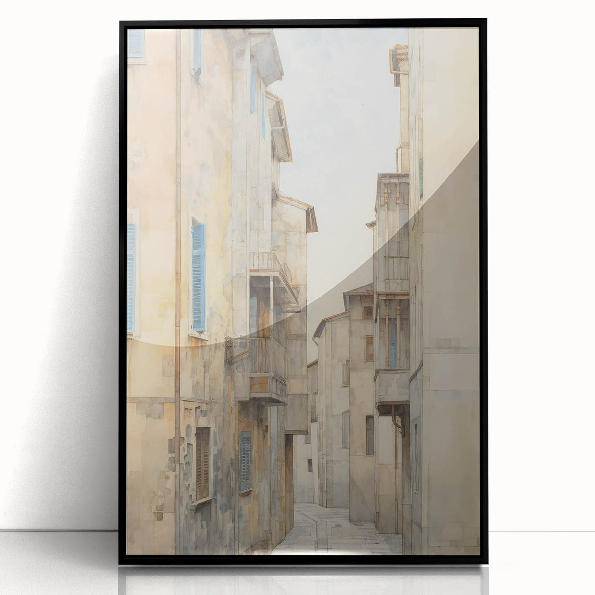 Vintage Landscape Art – Historic City Alley Print – Antique Urban Wall Art