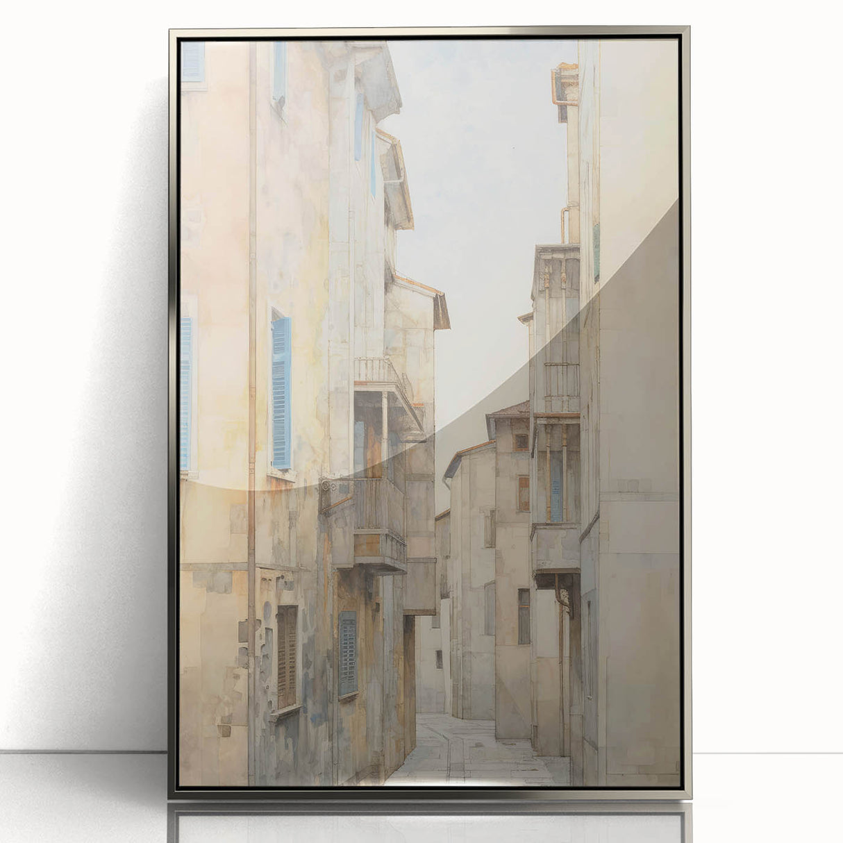 Vintage Landscape Art – Historic City Alley Print – Antique Urban Wall Art