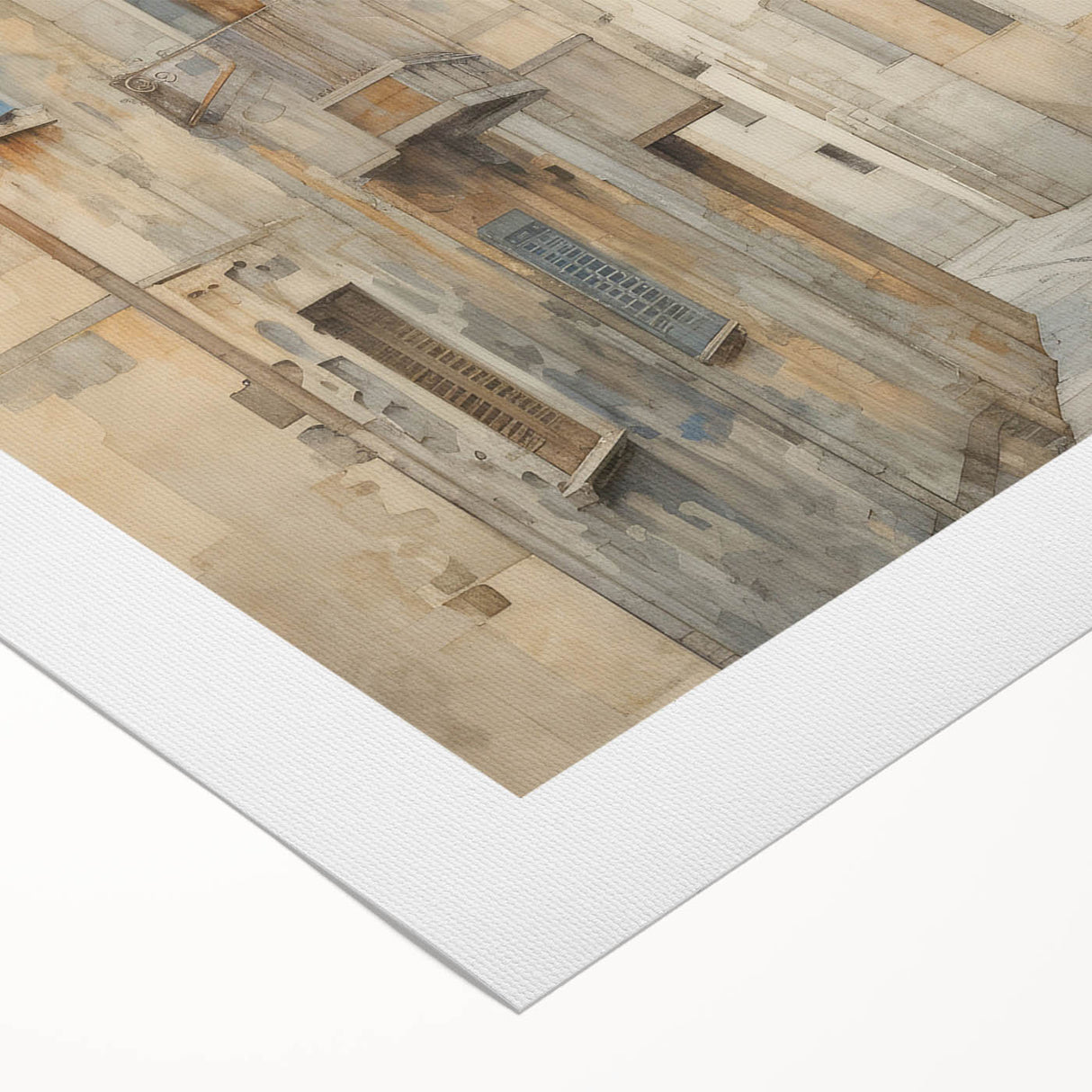 Vintage Landscape Art – Historic City Alley Print – Antique Urban Wall Art