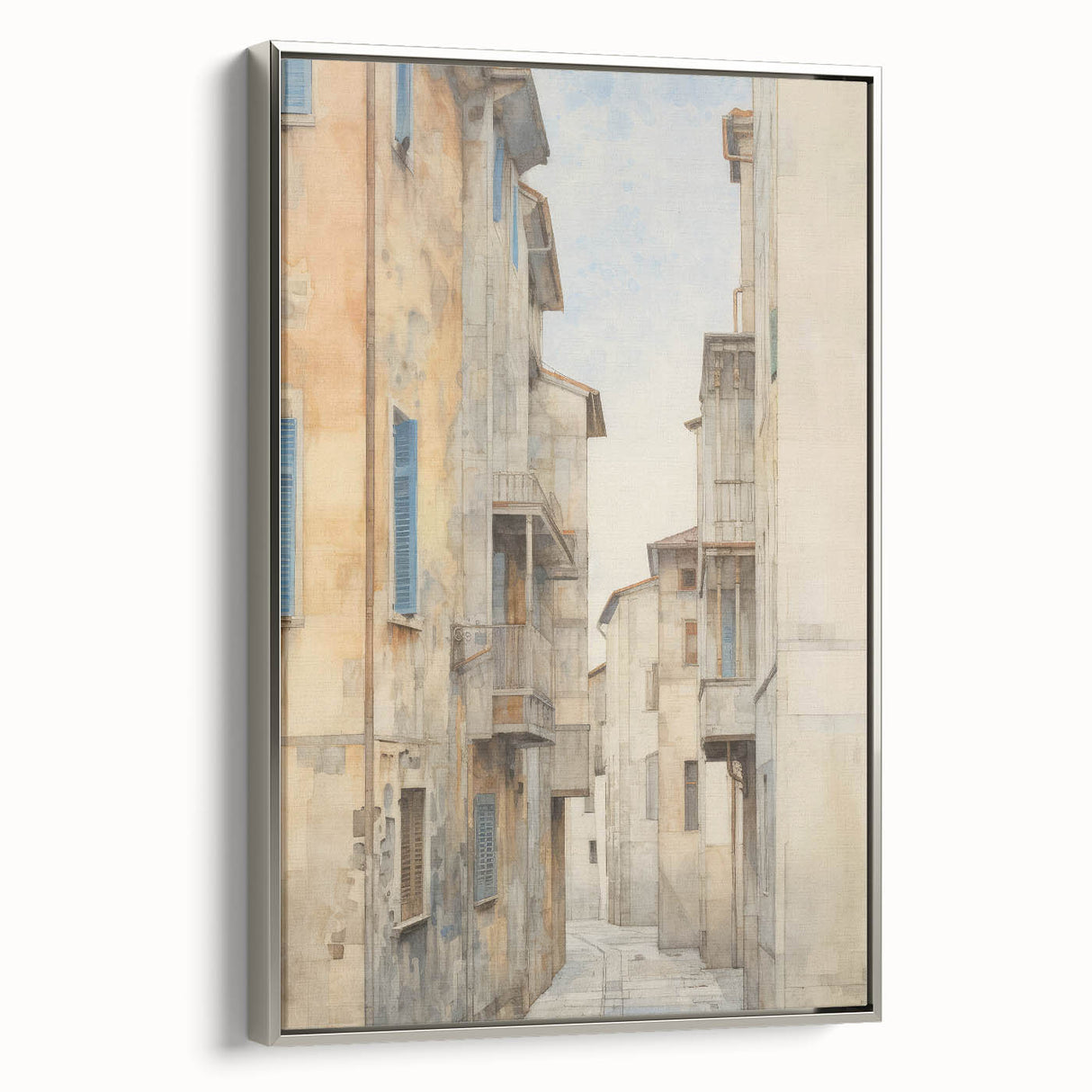 Vintage Landscape Art – Historic City Alley Print – Antique Urban Wall Art