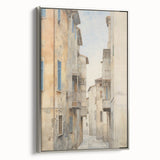 Vintage Landscape Art – Historic City Alley Print – Antique Urban Wall Art