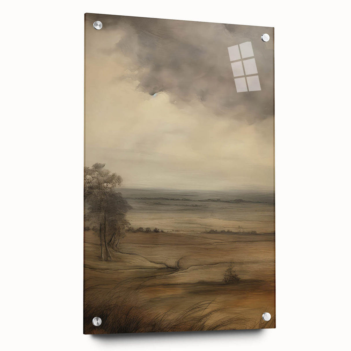 Vintage Landscape Art – Dramatic Countryside Scene – Antique Rural Wall Art