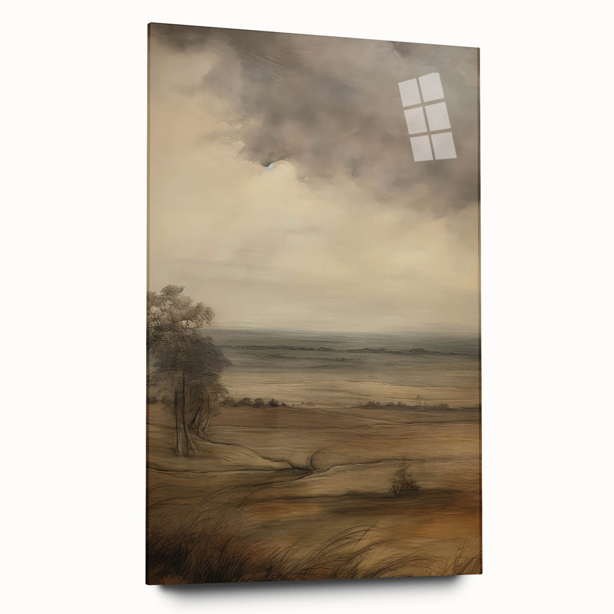 Vintage Landscape Art – Dramatic Countryside Scene – Antique Rural Wall Art