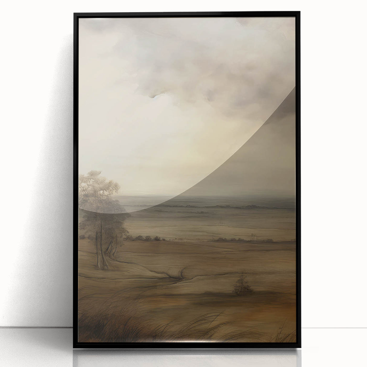 Vintage Landscape Art – Dramatic Countryside Scene – Antique Rural Wall Art