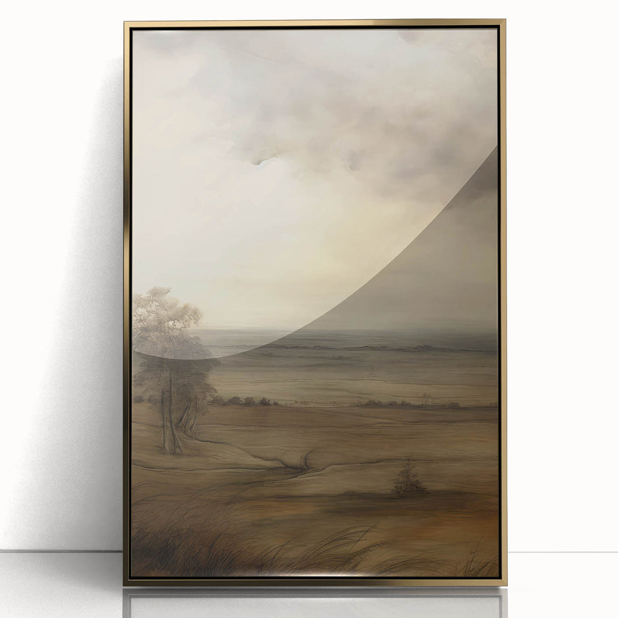 Vintage Landscape Art – Dramatic Countryside Scene – Antique Rural Wall Art
