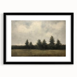 Vintage Landscape Art - Trees Beneath a Soft Cloudy Sky