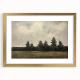 Vintage Landscape Art - Trees Beneath a Soft Cloudy Sky